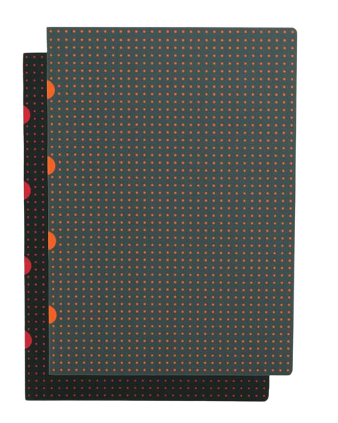 Paper-Oh Cahier Circulo Black on Red / Grey on Orange A4 Softback Notebook – Lined – product view