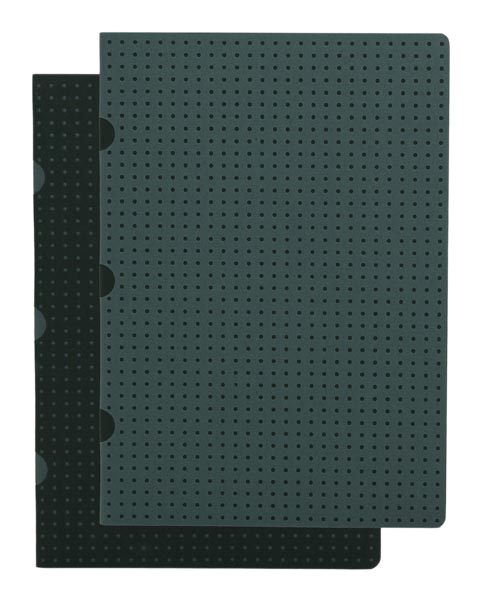 Paper-Oh Cahier Circulo Black on Grey / Grey on Black A5 Softback Notebook – Squared – product view