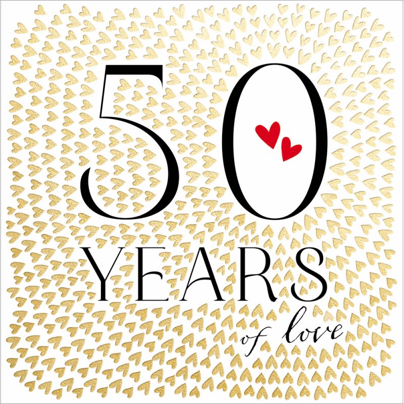 The Proper Mail Company 50 Years of Love Golden Anniversary Card