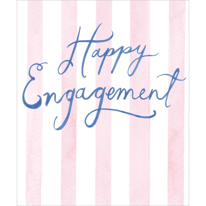 You're Engaged Pink Stripe Happy Engagement Card