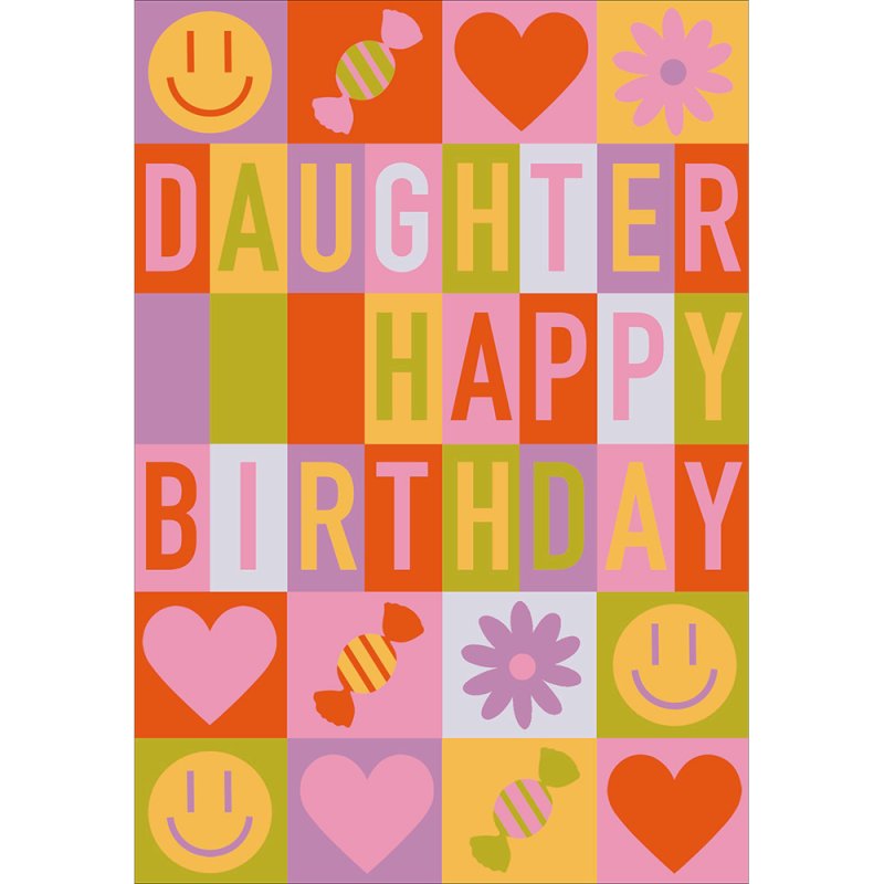 Great Daughter Colour Block Birthday Card