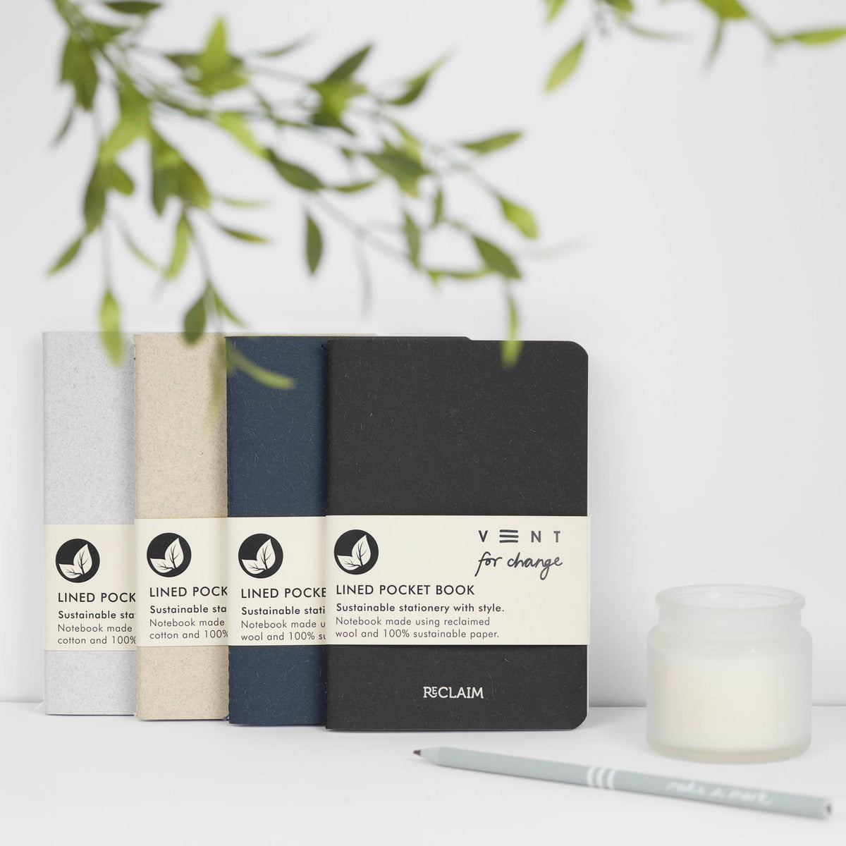 VENT RECLAIM A6 Pocket Notebook, Reclaimed Wool Cover – Blue