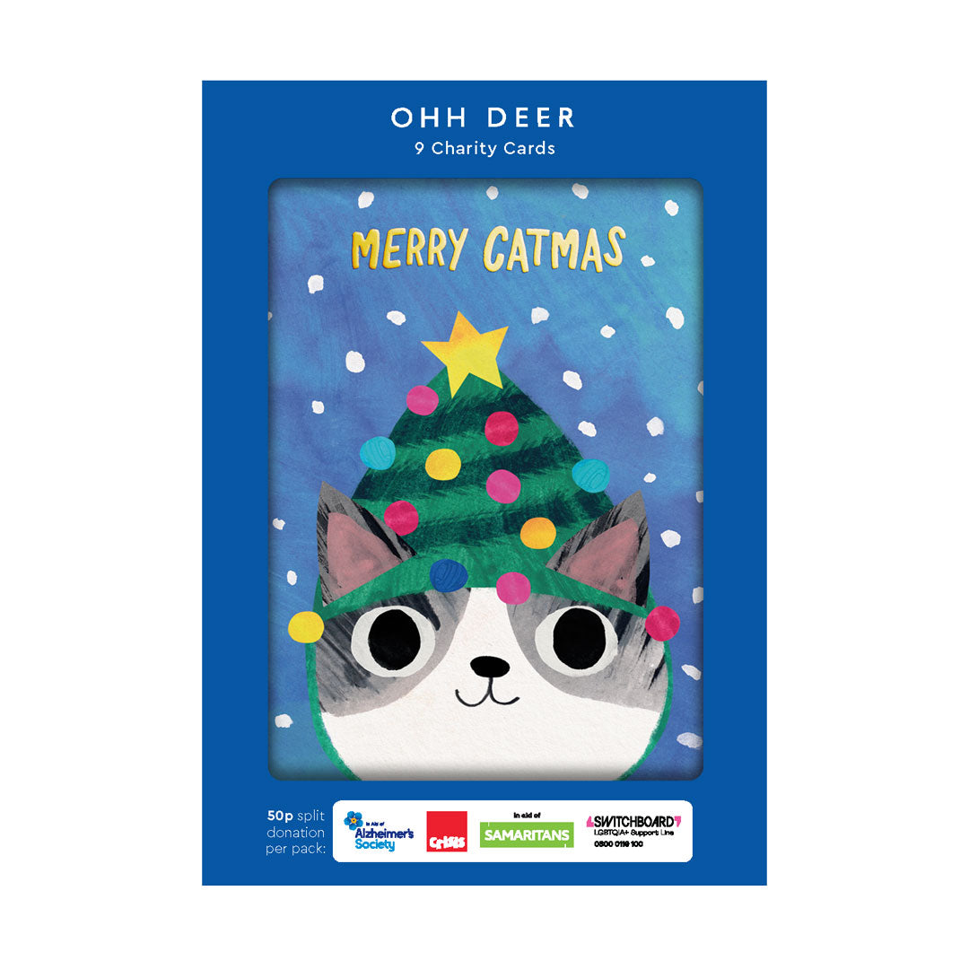 Planet Cat x3 Charity Christmas Cards (Pack of 9) (12859)