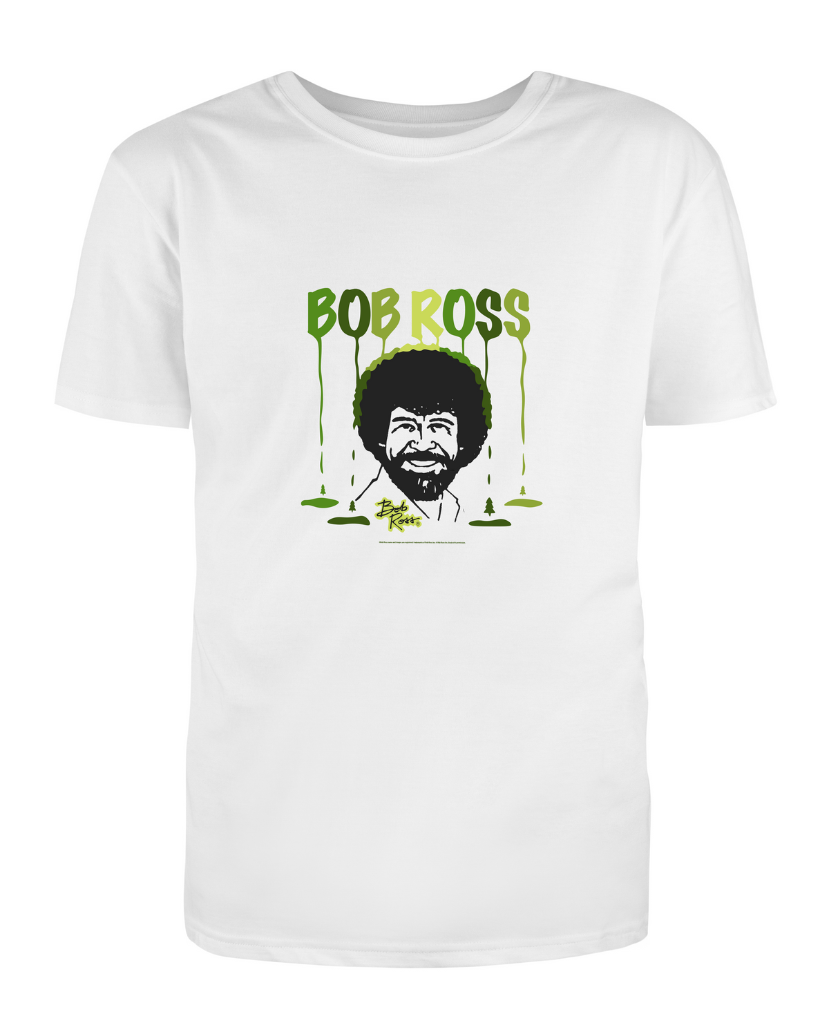 Bob Ross T-Shirt White – Paint Drips, Size M