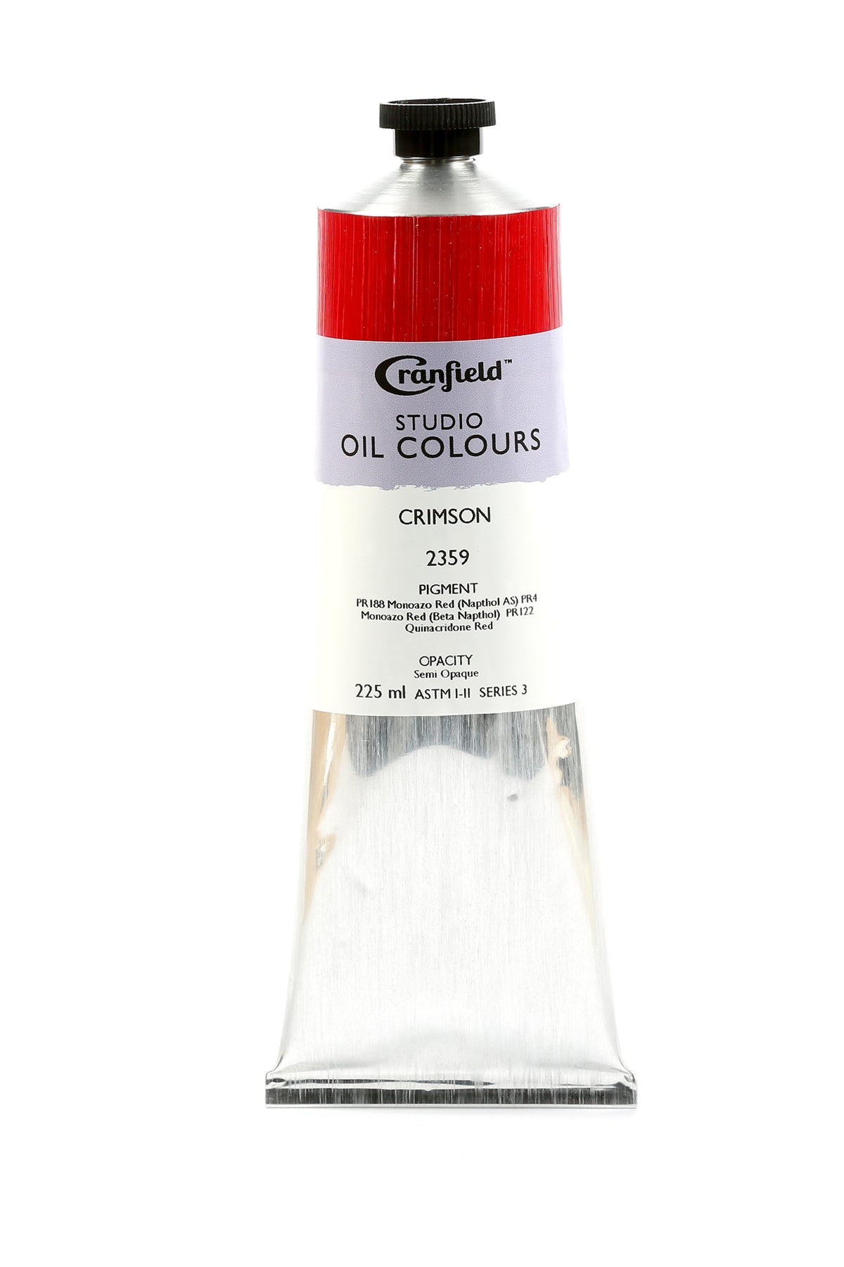 Cranfield Studio Oil Colour 225ml Tube – Crimson (Series 3)