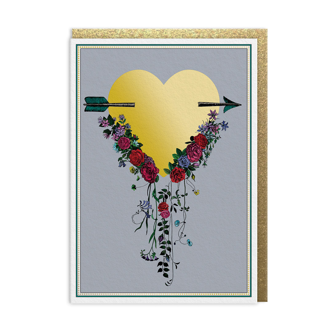 Gold Heart Greeting Card (14035)