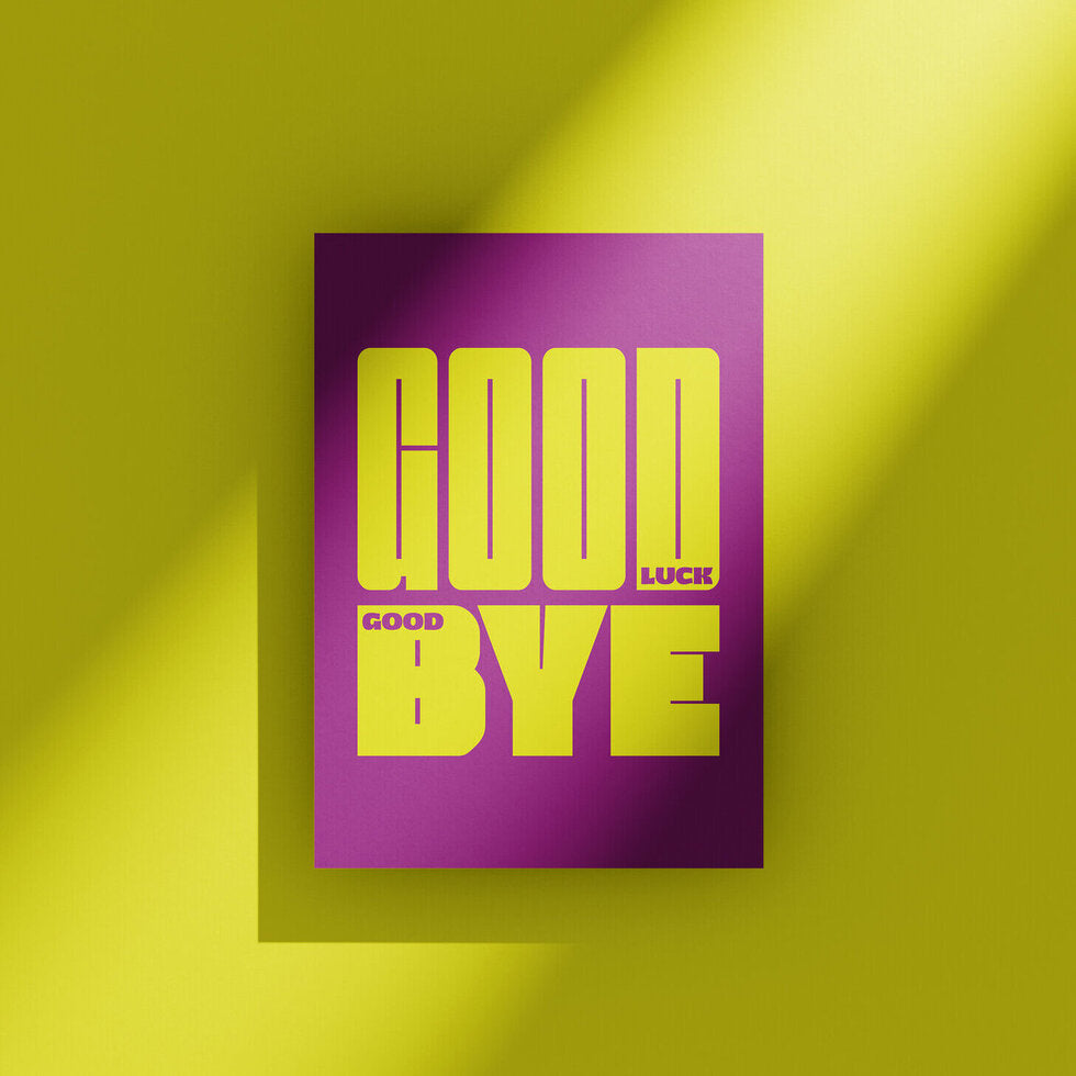 Caps Lock Goodbye Leaving Card by Heyyy