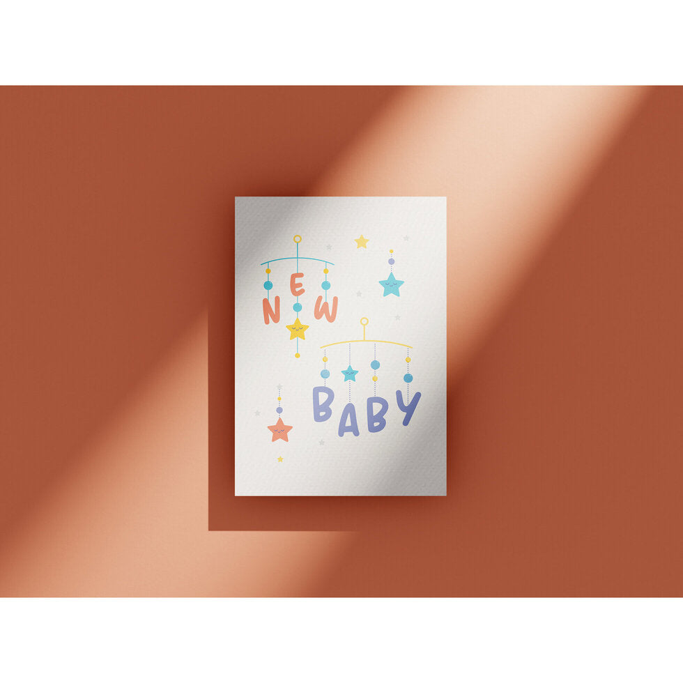 Dancing In The Rain Baby Mobile New Baby Greetings Card by Heyyy