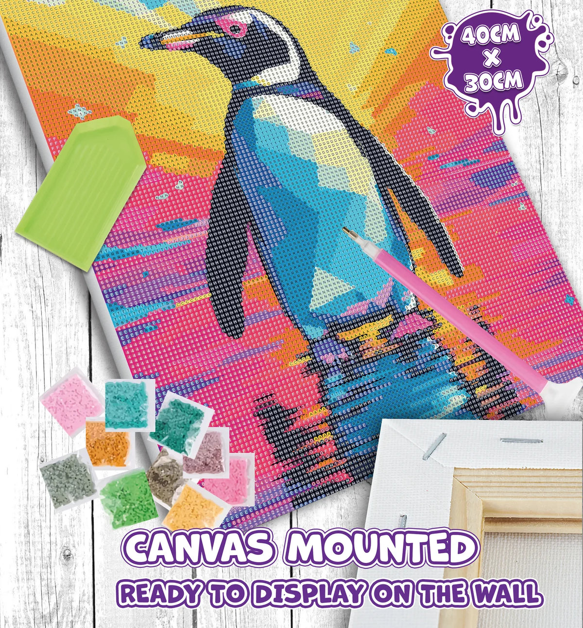 Penguin Diamond Art Canvas Kit