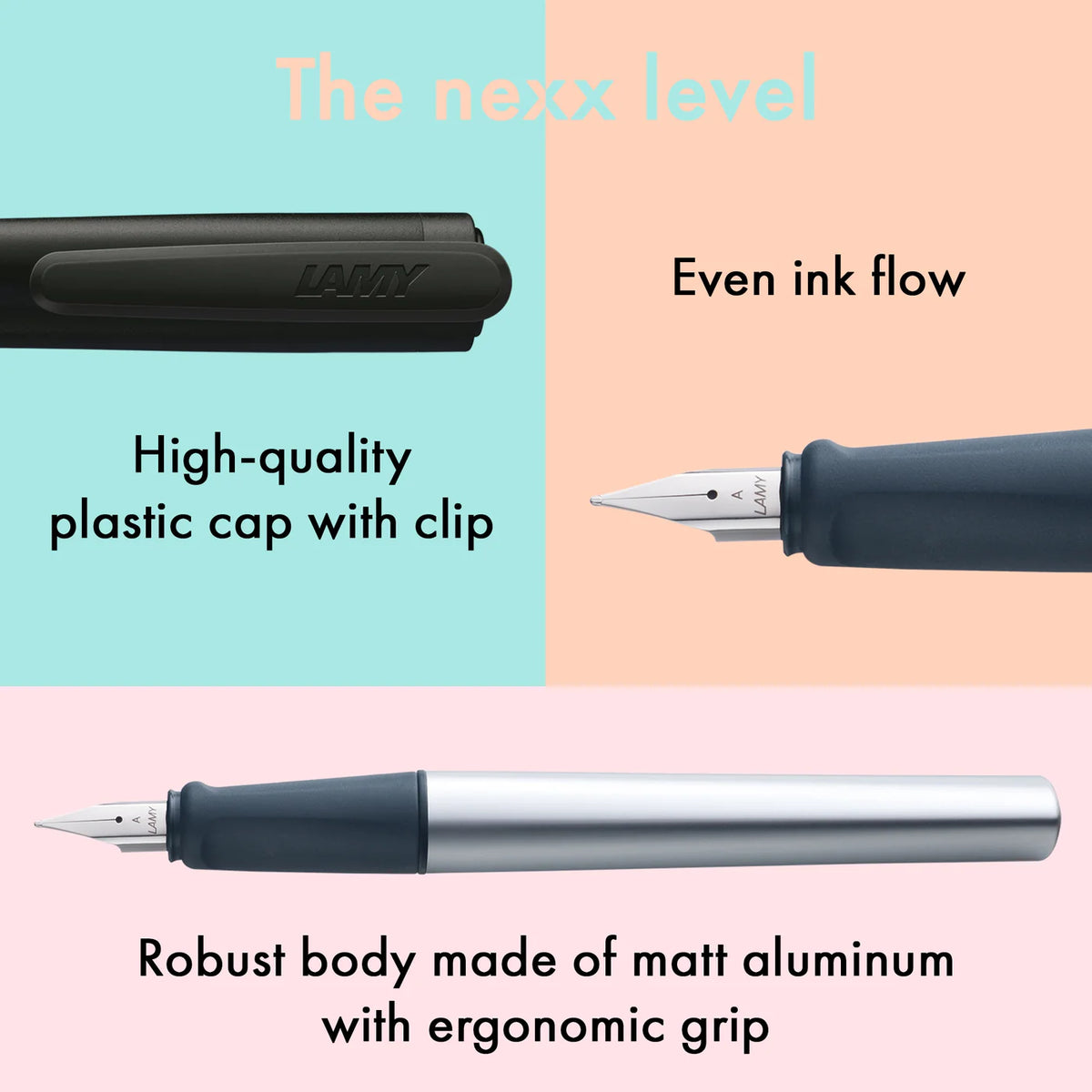 LAMY Nexx Fountain Pen – Black | Left-Handed (LH) Nib