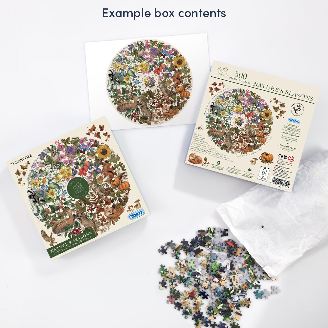 Gibsons National Trust A Year in the Forest 500 Piece Circular Jigsaw Puzzle
