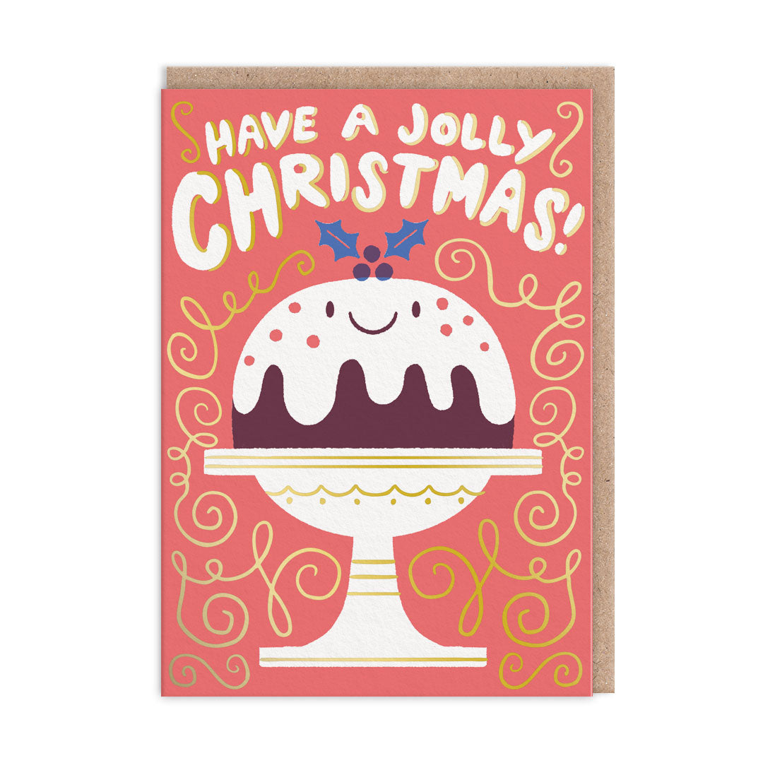 Jolly Christmas Pudding Greeting Card (13472)