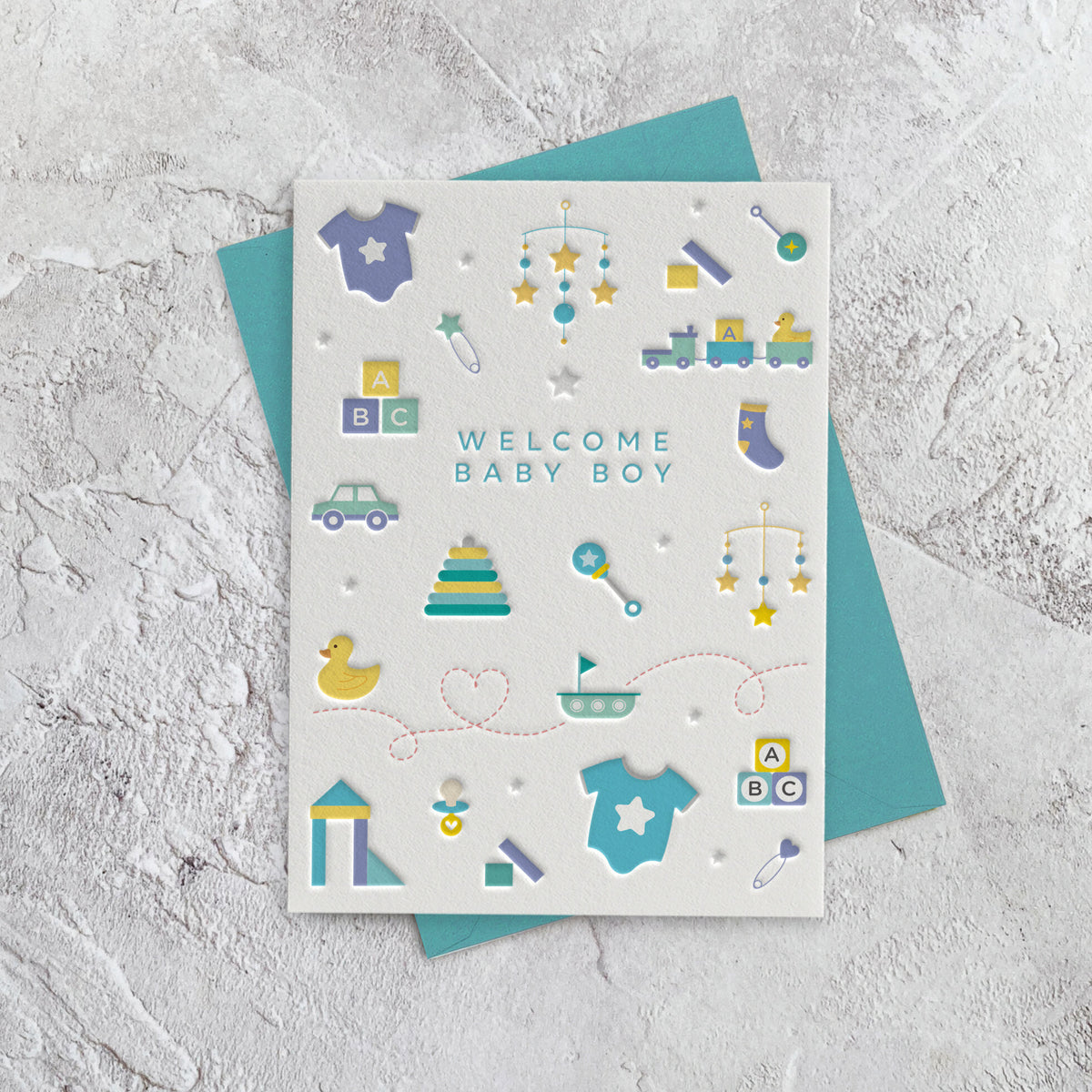 I'mPressed - Welcome Baby Boy Greetings Card