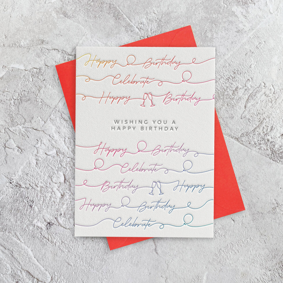 I'mPressed Happy Birthday Script Greetings Card by Heyyy