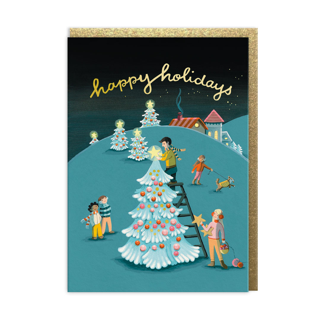 Tree Deorating Holiday Greeting Card (13500)