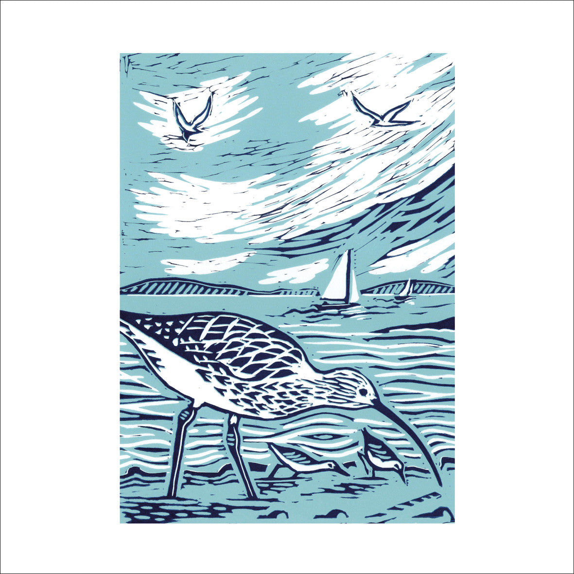 Curlew Scene Card by Joanna Martin