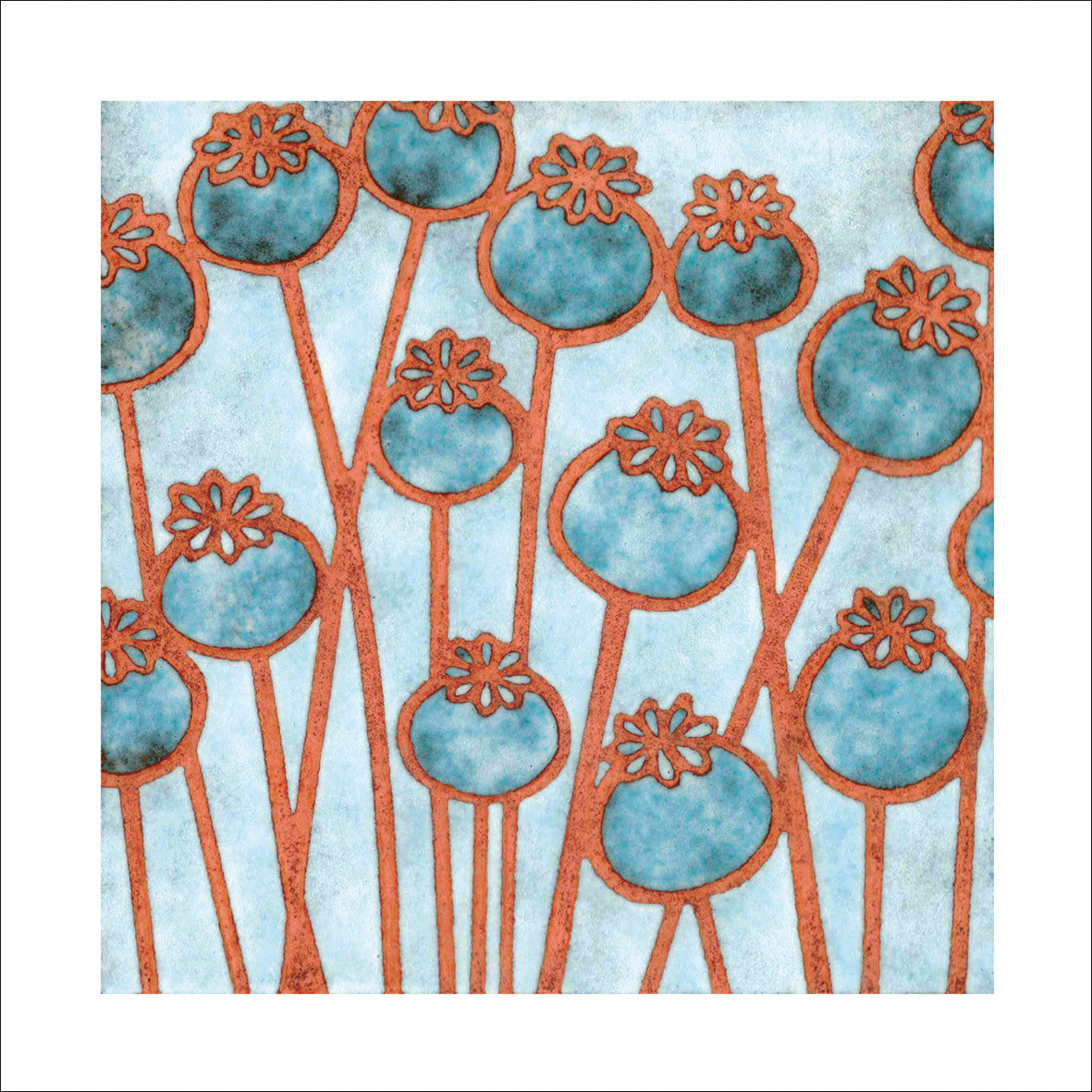 Poppy Seedheads Card by Janine Partington