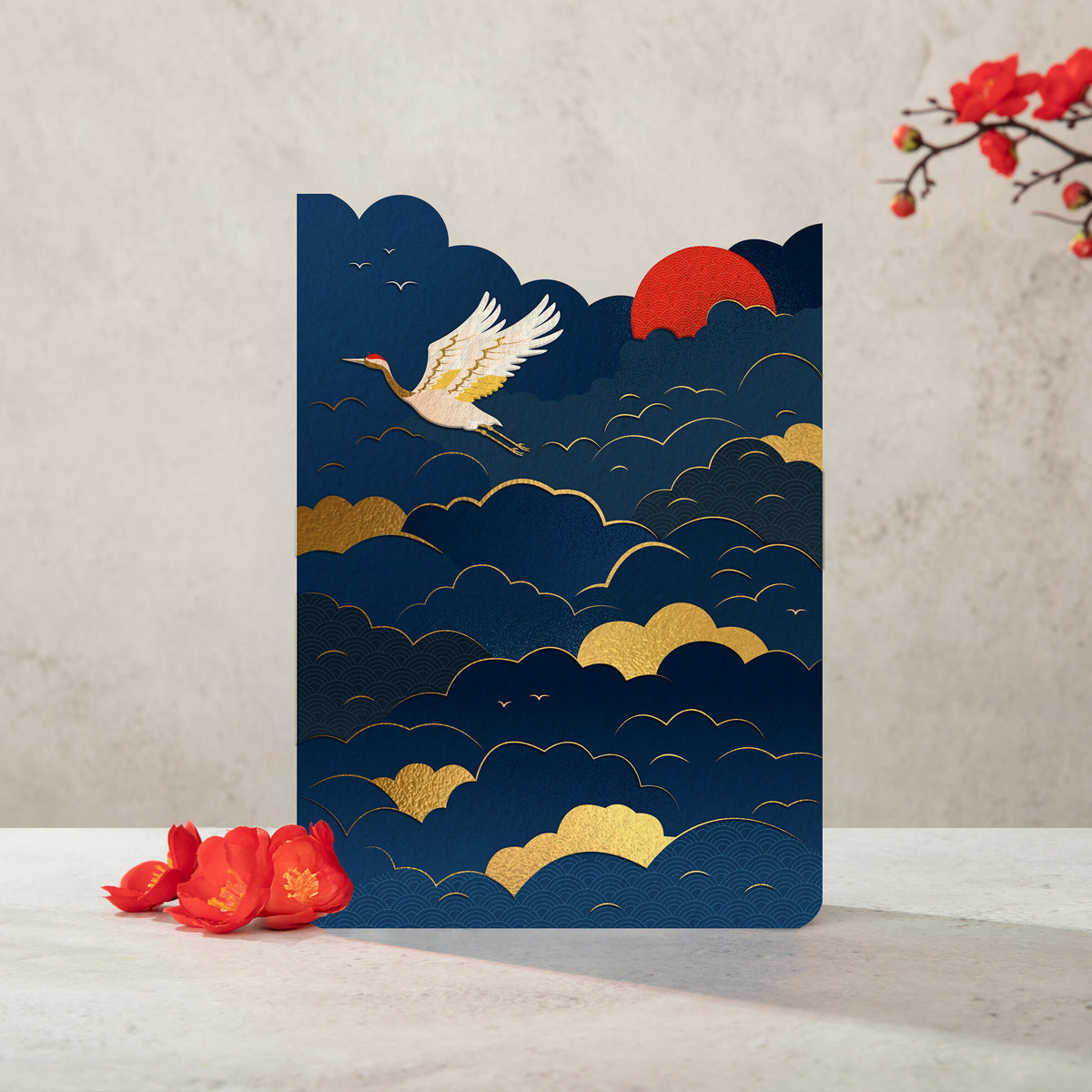 Shapes of Kirinuki - Crane Greetings Card