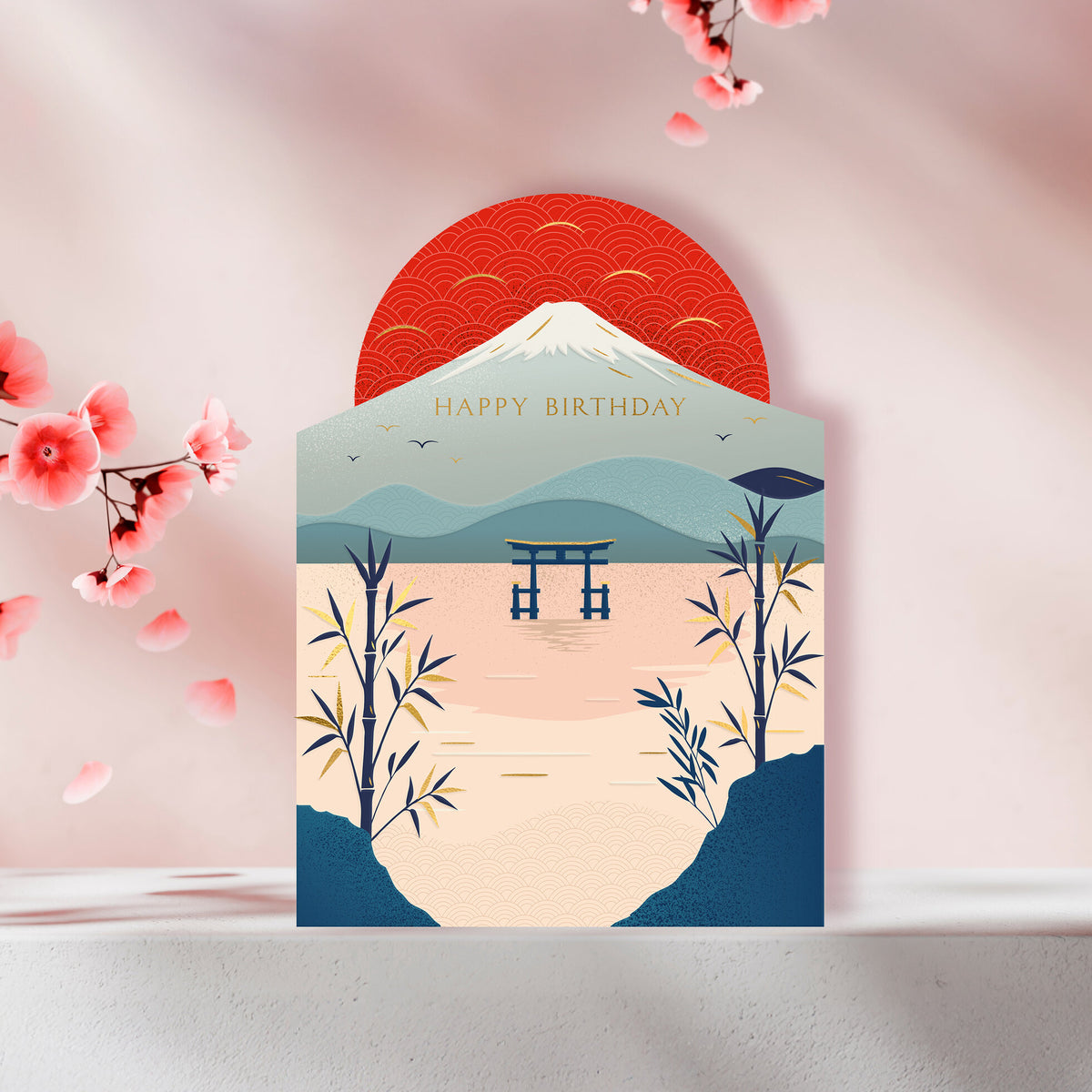 Shapes of Kirinuki - Mount Fuji Happy Birthday Greetings Card