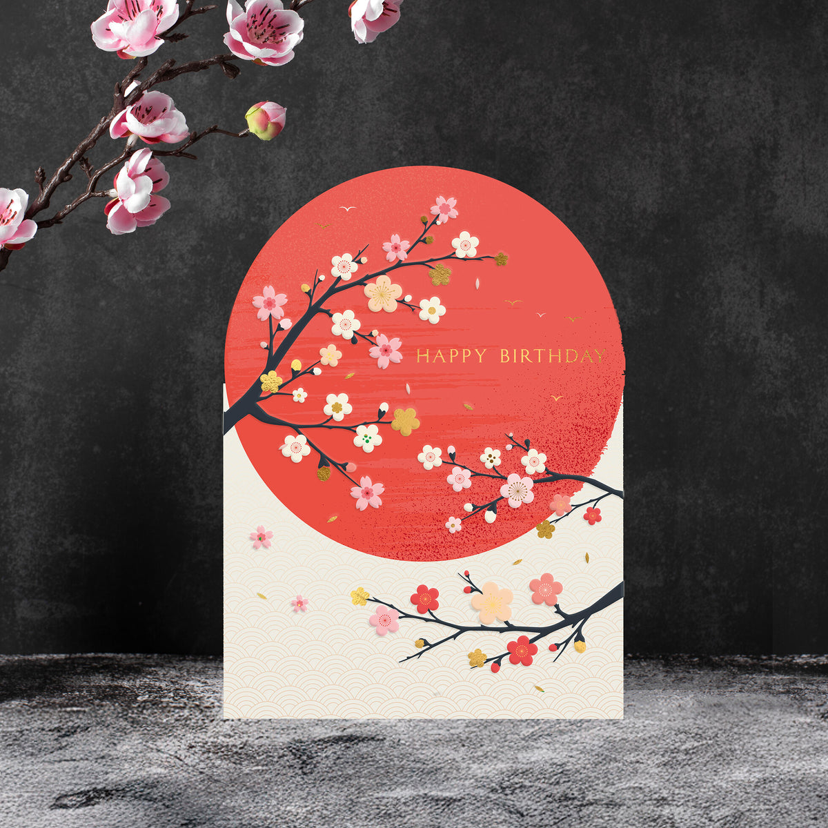 Shapes of Kirinuki - Sun Blossom Happy Birthday Greetings Card