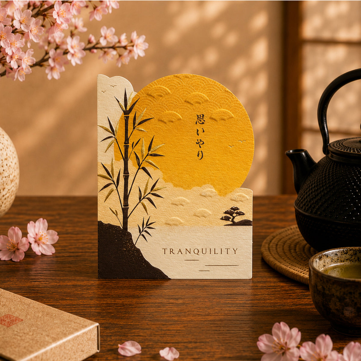 Shapes of Kirinuki Minis - Tranquility Bamboo Greetings Card