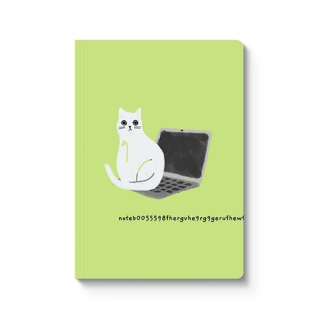 Laptop Cat Paperback Notebook (A5) (9494)