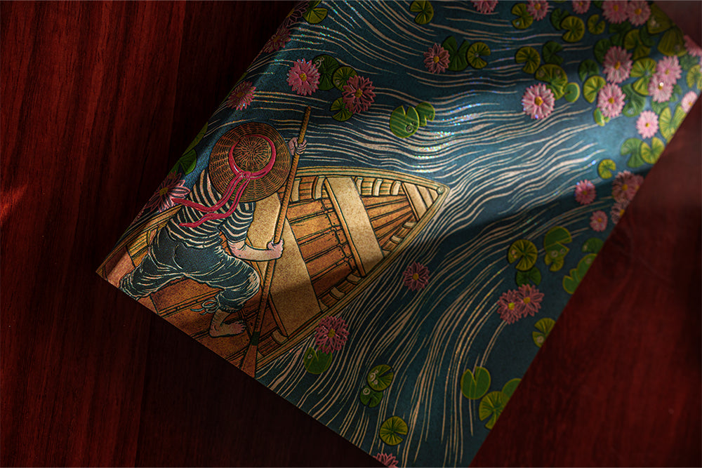 Paperblanks Lotus River Mini Softback Flexi Journal – Lined, 208 Pages – design detail