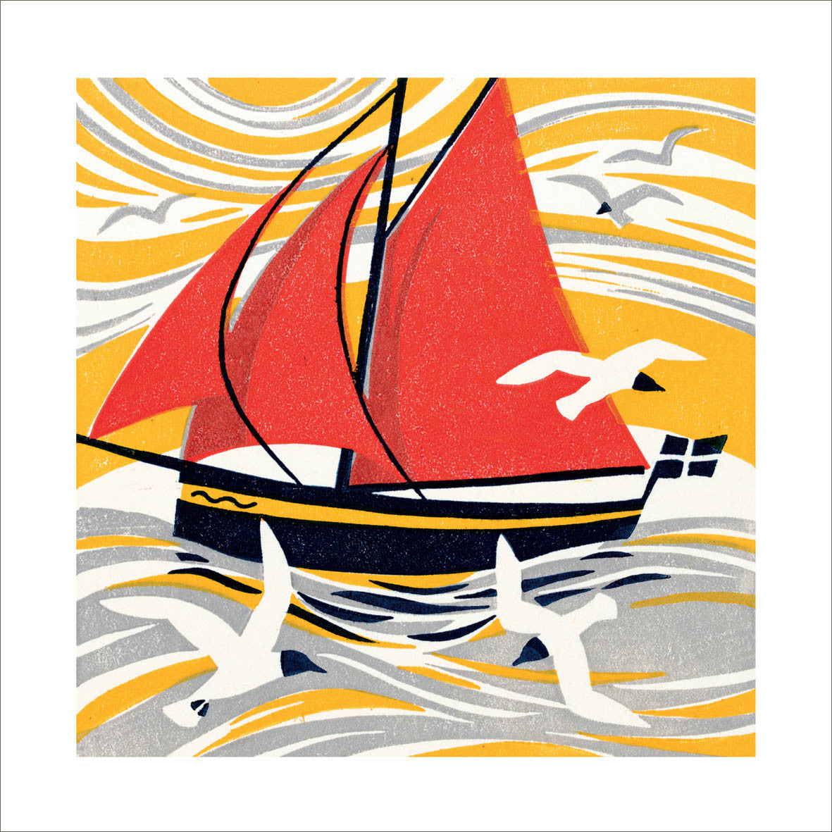 Seagulls and Sails Card by Manda Beeching
