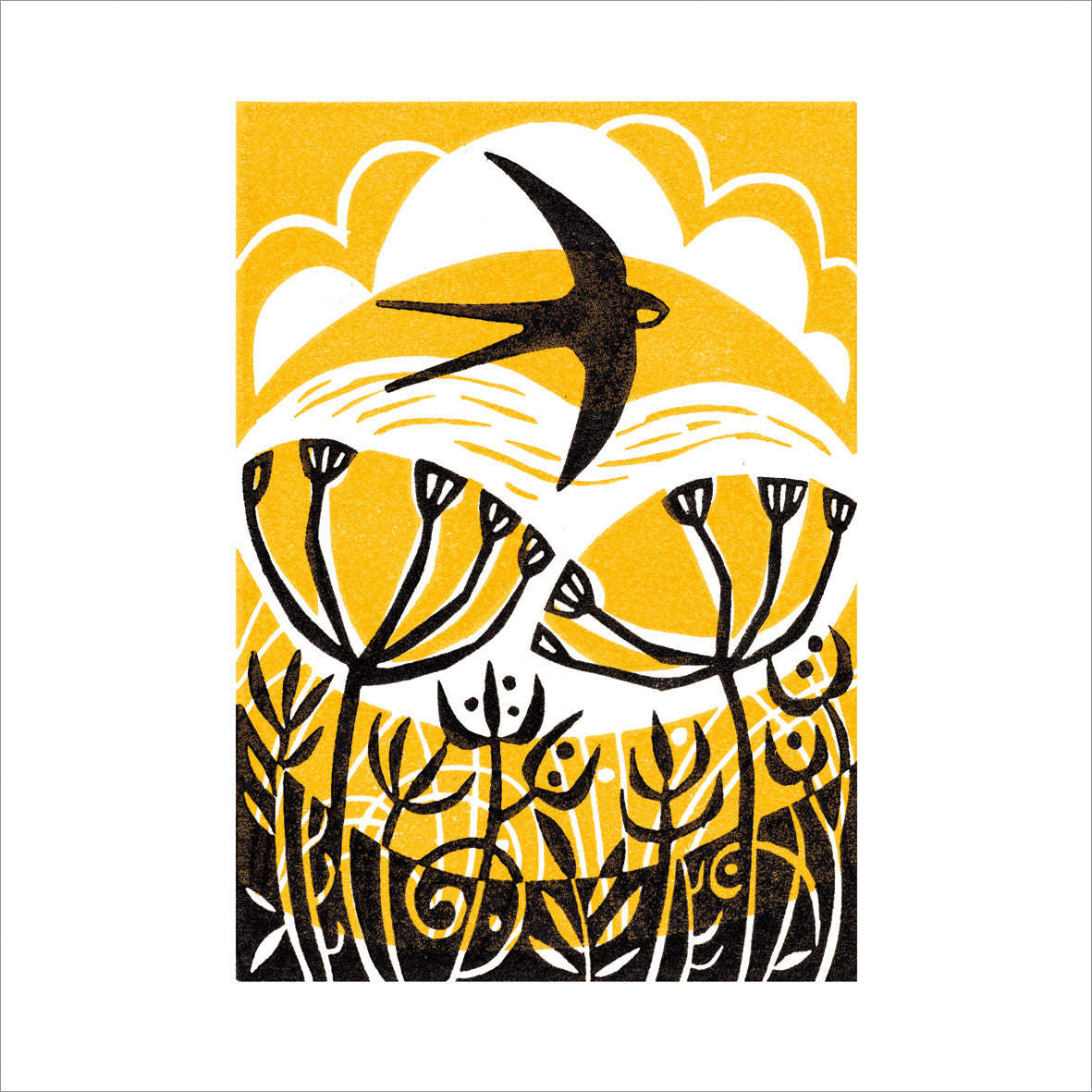 Evening Swallow Wrapped Only Card by Manda Beeching