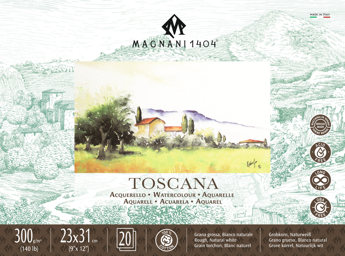 Magnani 1404 Toscana Rough Watercolour Block 300gsm – 23 x 31cm