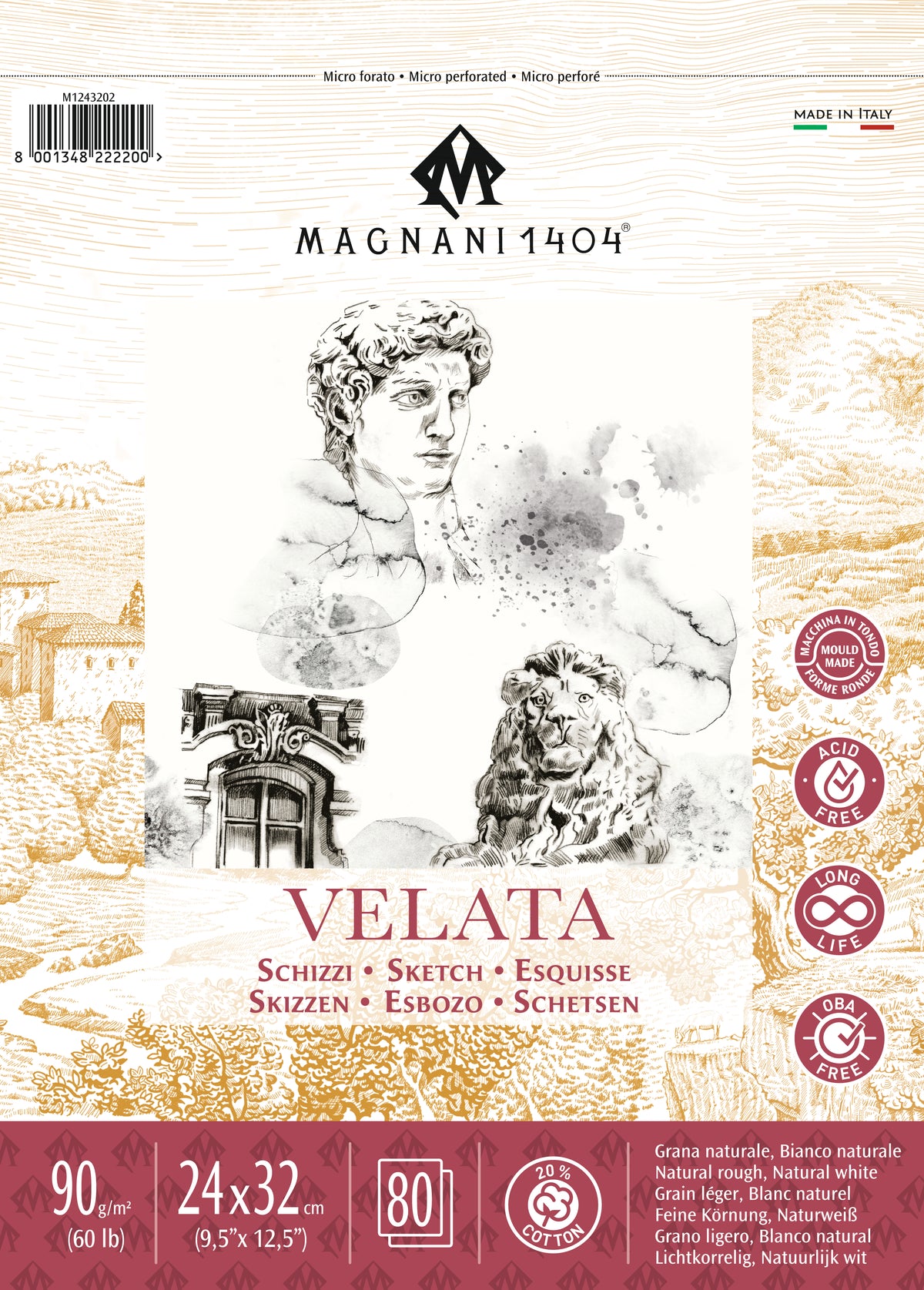 Magnani 1404 Velata Sketch Pad 90gsm – 24 x 32cm
