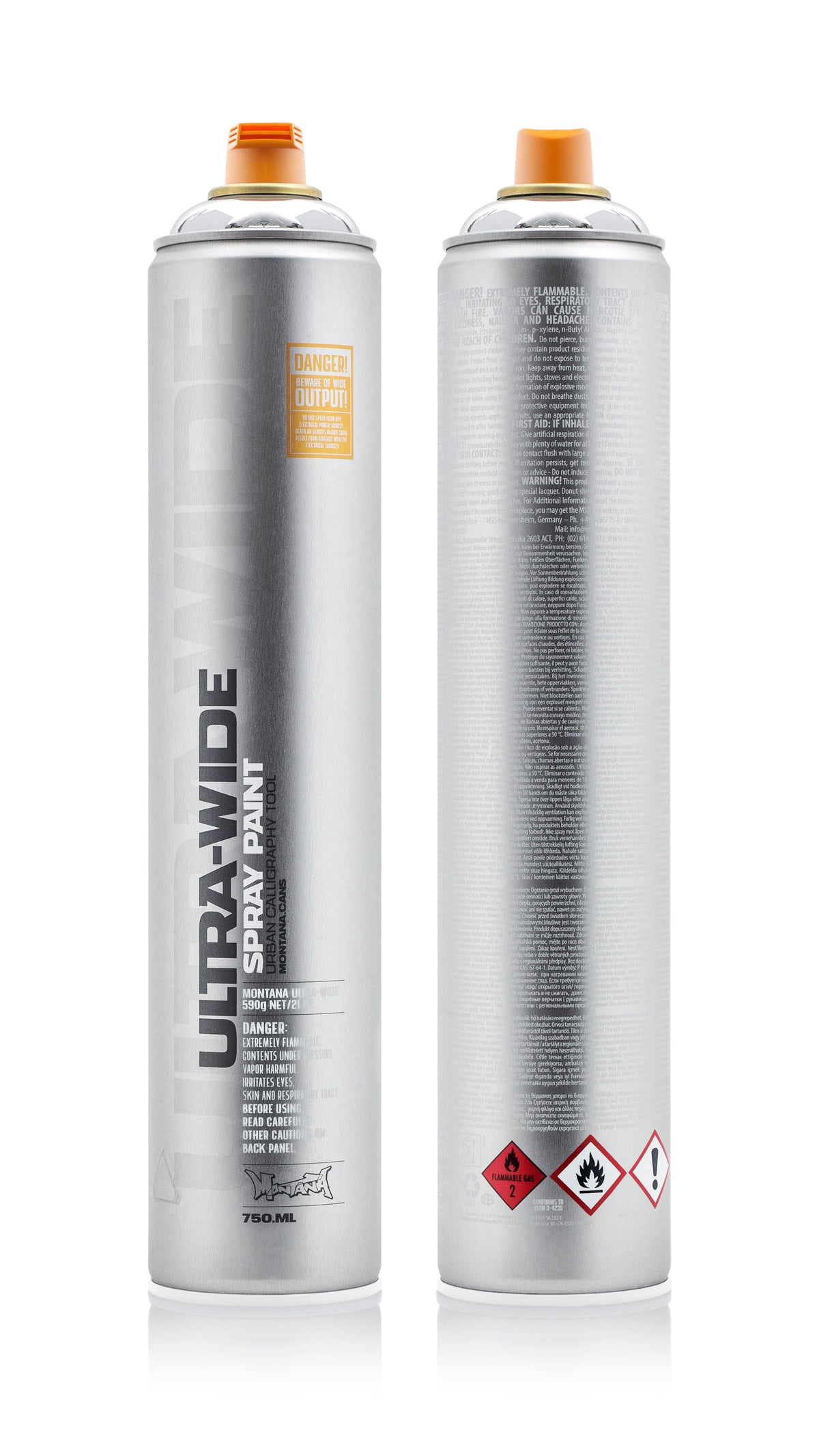 Montana Ultra Wide 750ml Spray Paint – Silver Chrome