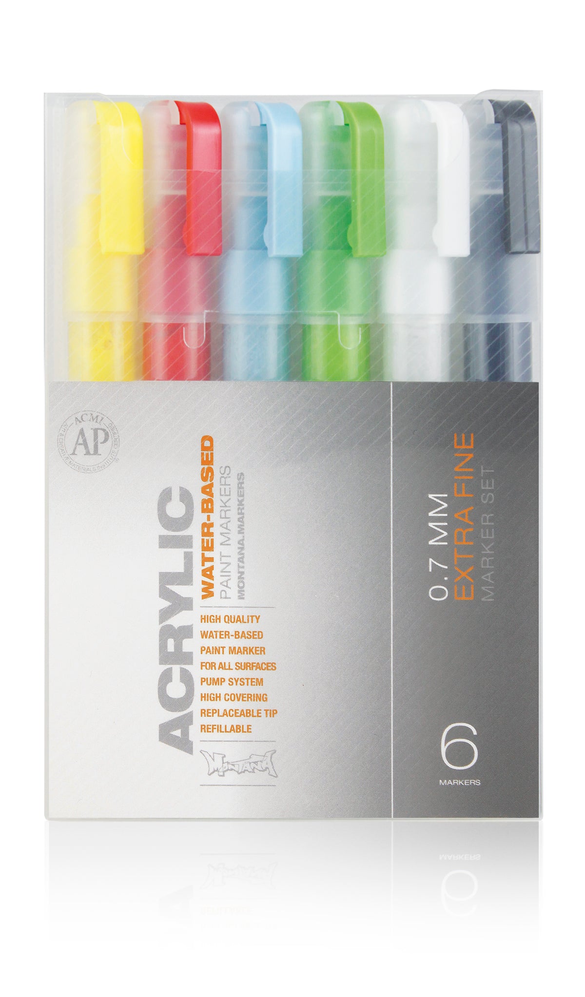 Montana Acrylic Marker Set 6 x 0.7mm – Extra Fine Assorted