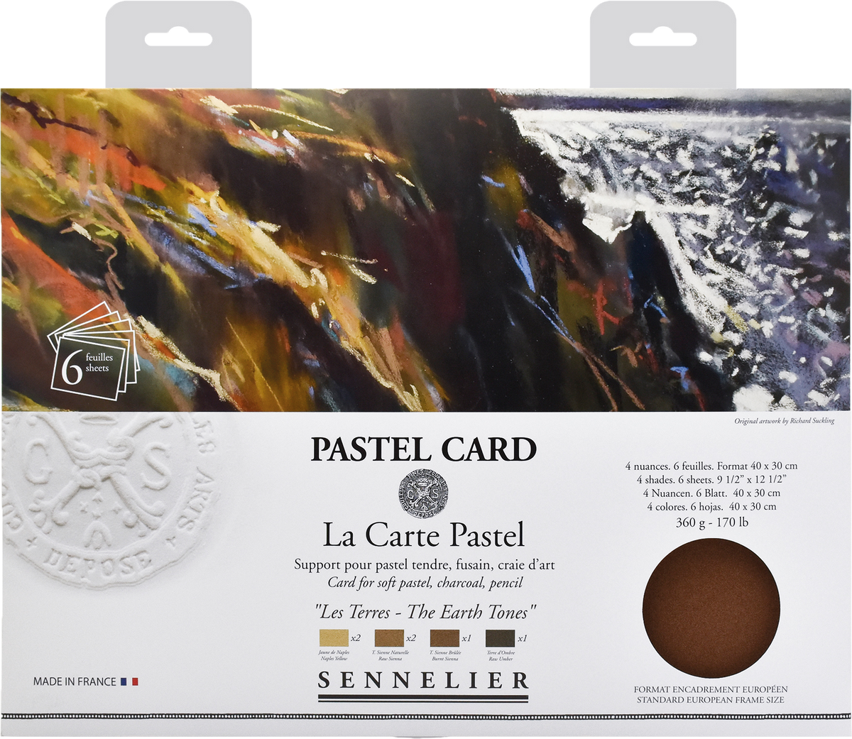 Sennelier La Carte Pastel Card 30 x 40cm, Pack of 6 Sheets – Earth Tones