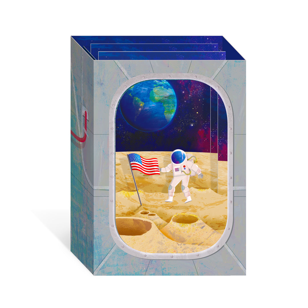 Moon Landing Greeting Card (3D) (13677) - ** Free Display Item **