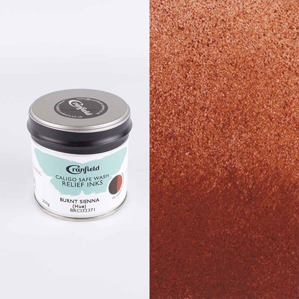 Cranfield Caligo Safe Wash Relief Ink 250ml Tin – Burnt Sienna Hue