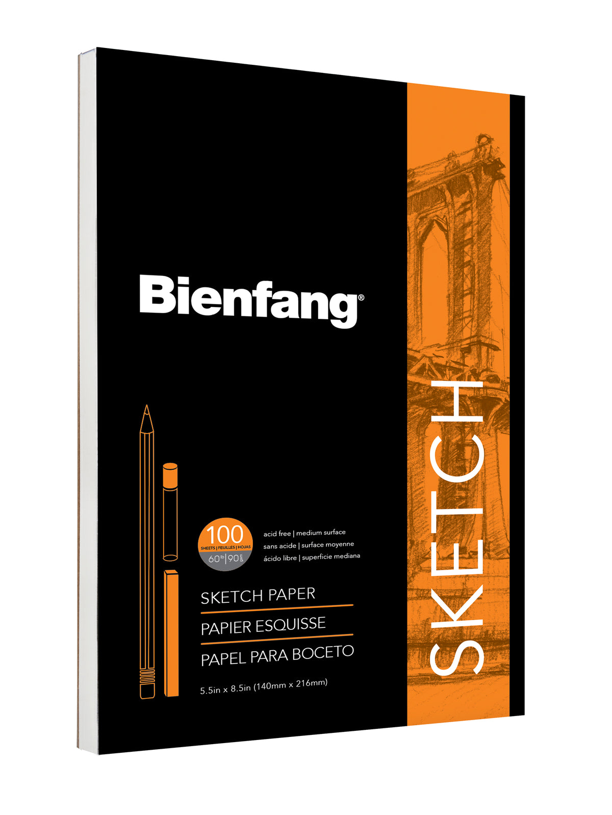 Bienfang Sketch Pad with Fold-Over Cover 5.5 x 8.5in (14 x 21.6cm)