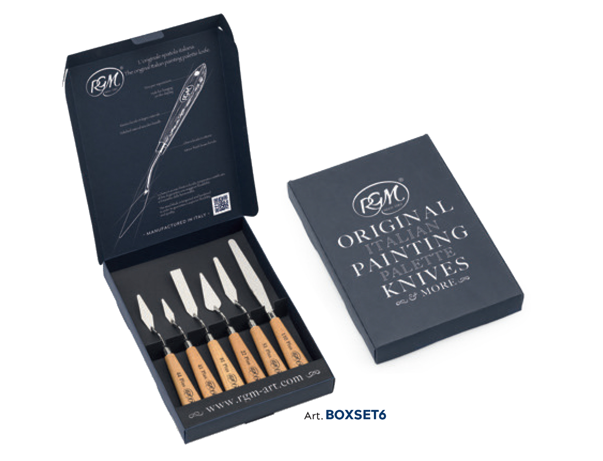 RGM Wooden Handle Palette Knife Presentation Box of 6