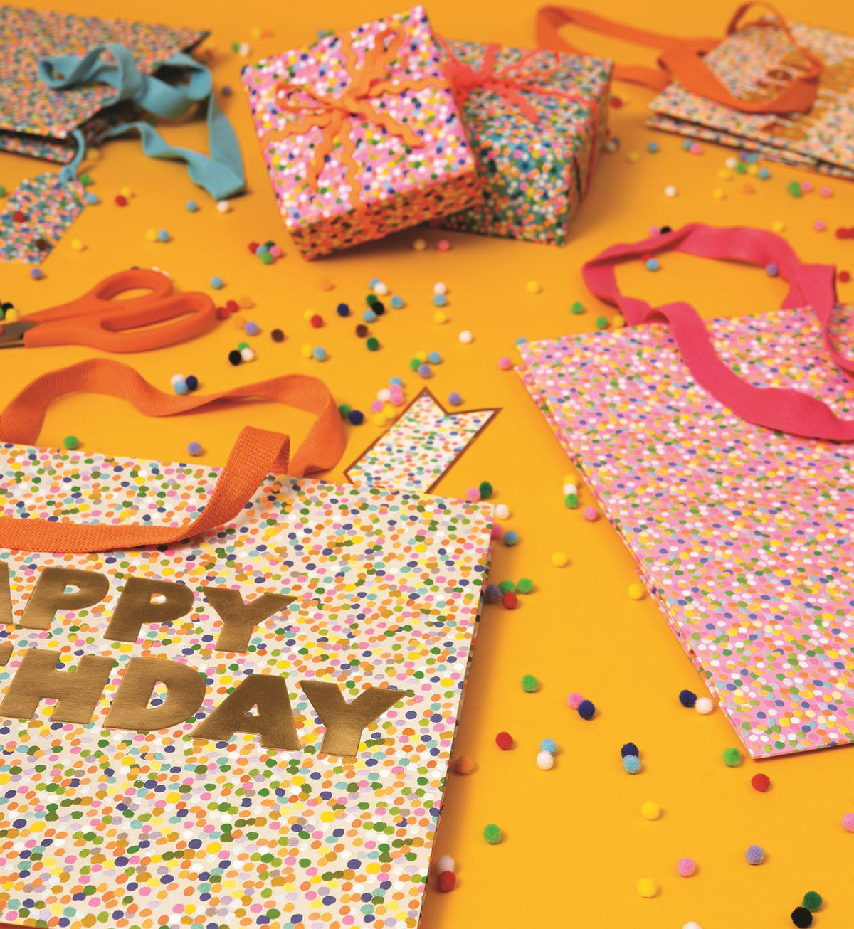 Spotty Blue Wrapping Paper – wrapped gift