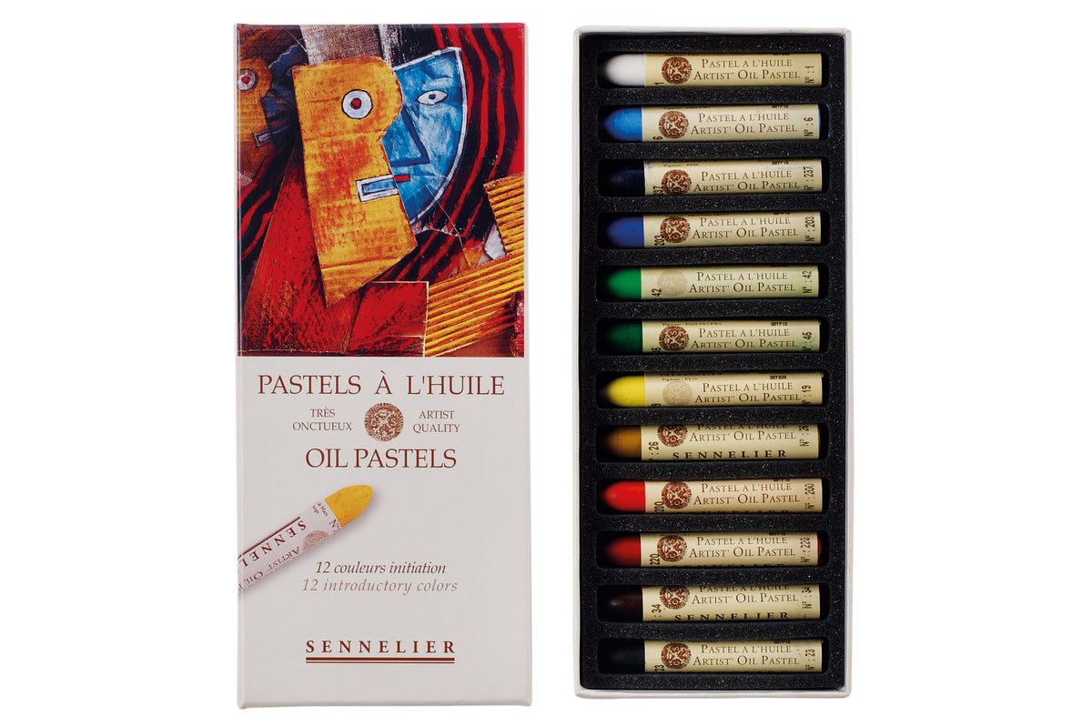 Sennelier Oil Pastel Cardboard Box Set – 12 Introductory