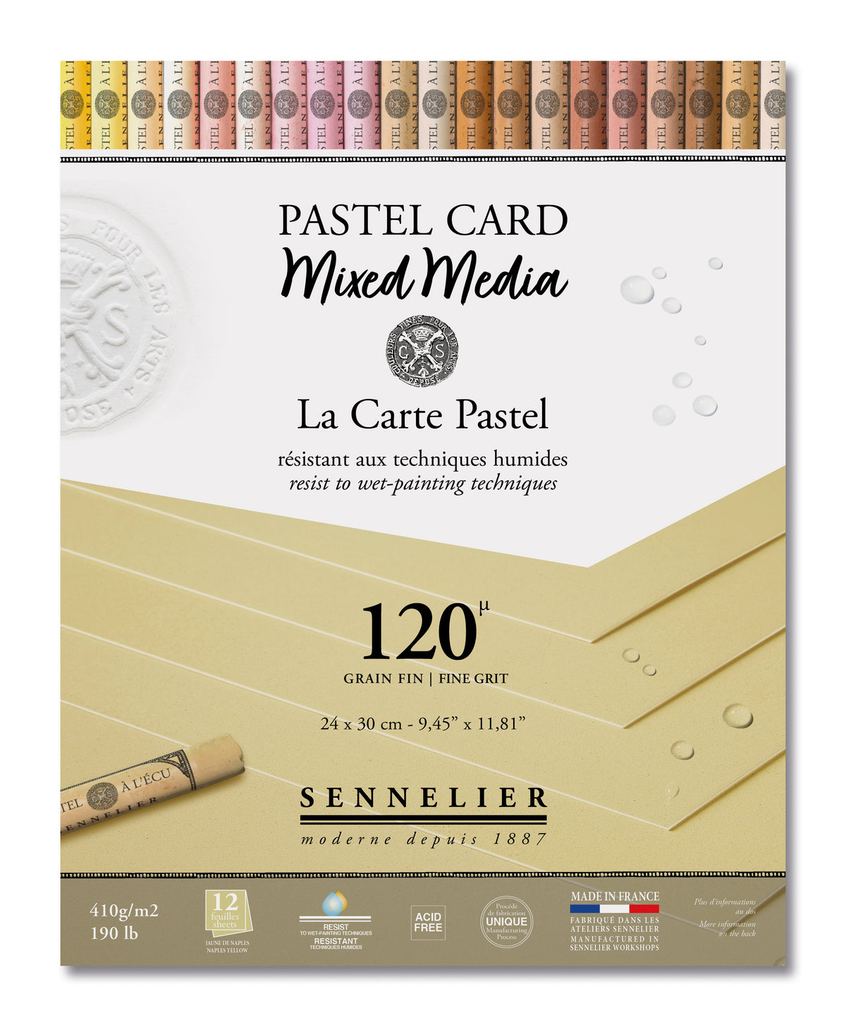 Sennelier Pastel Card Mixed Media Pad 24 x 30cm – Naples Yellow