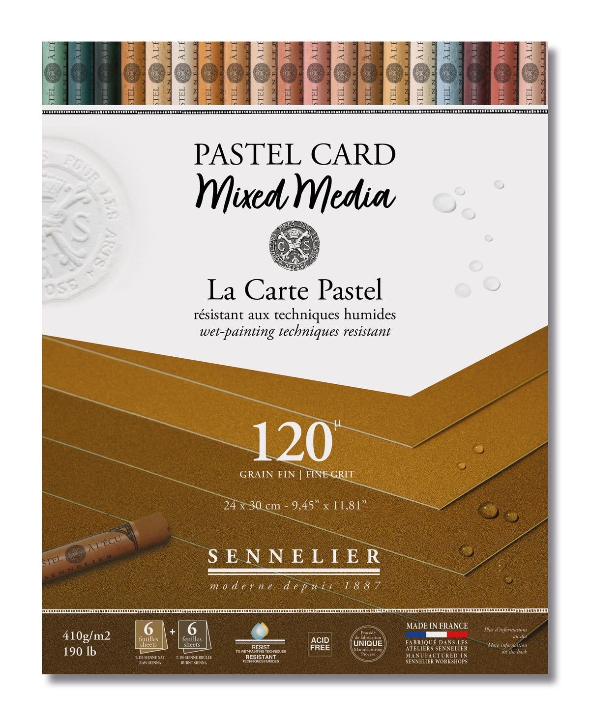 Sennelier Pastel Card Mixed Media Pad 24 x 30cm – Earth Tones