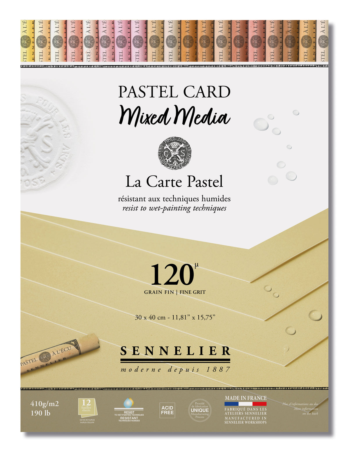 Sennelier Pastel Card Mixed Media Pad 30 x 40cm – Naples Yellow