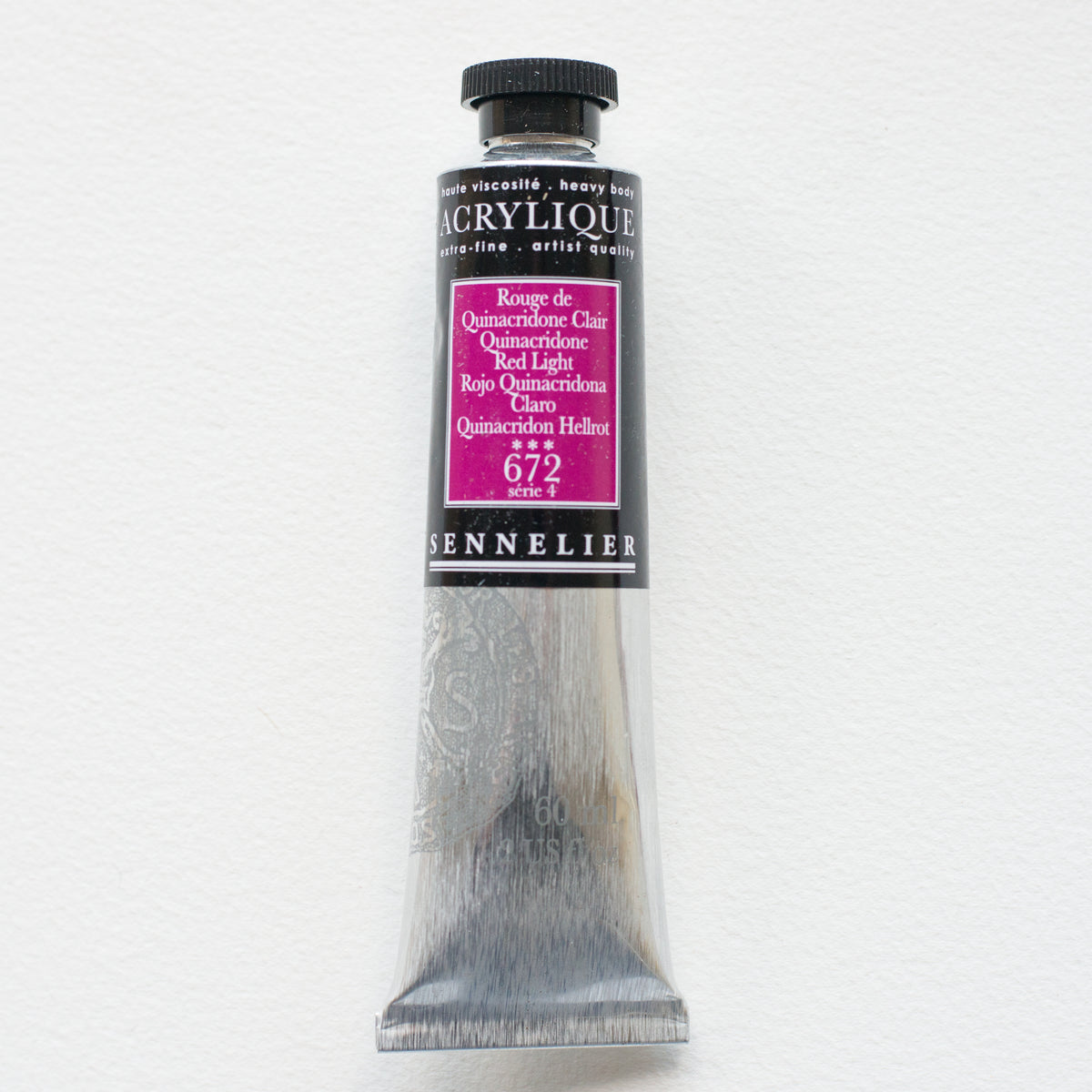 Sennelier Artist Acrylic 60ml – Quinacridone Red Light 672