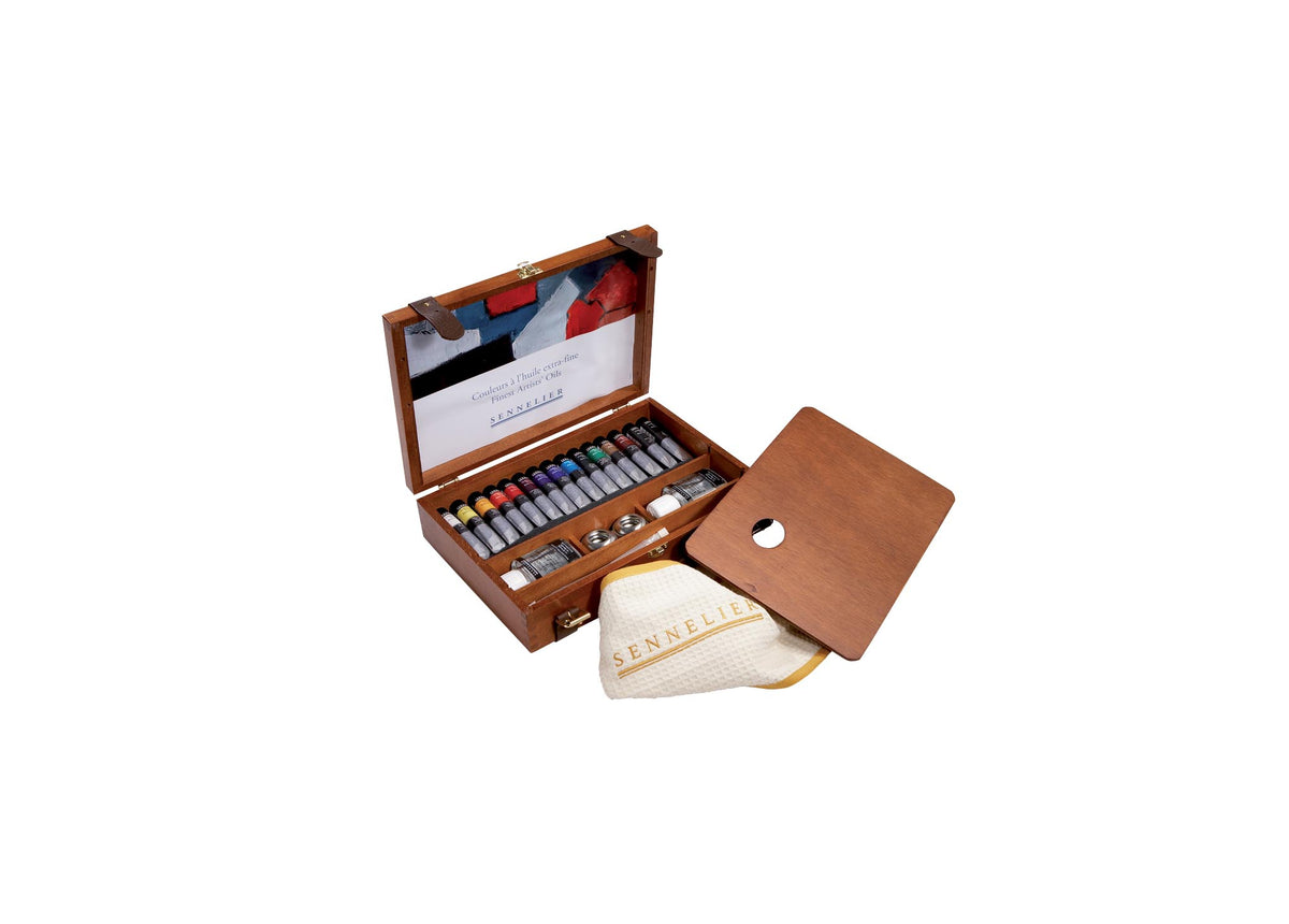 Sennelier Artist Extra-Fine Oil Colour Wooden Box Set – 15 x 21ml Tubes