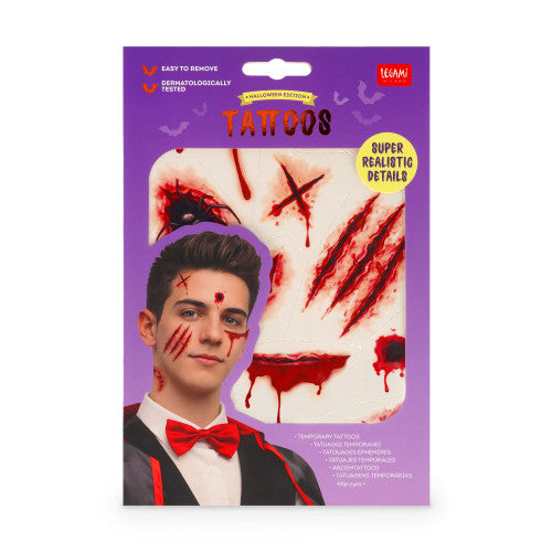 New Legami Halloween 26 - Creepy Tattoos - Scar Face Tattoo - Scar