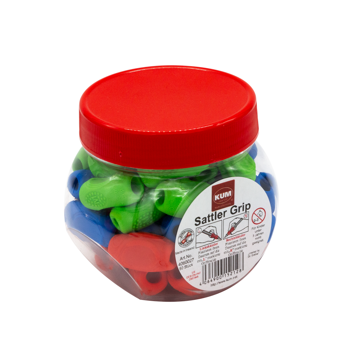 KUM Sattler Grip Minijar – Jar of 50 Pencil Grips