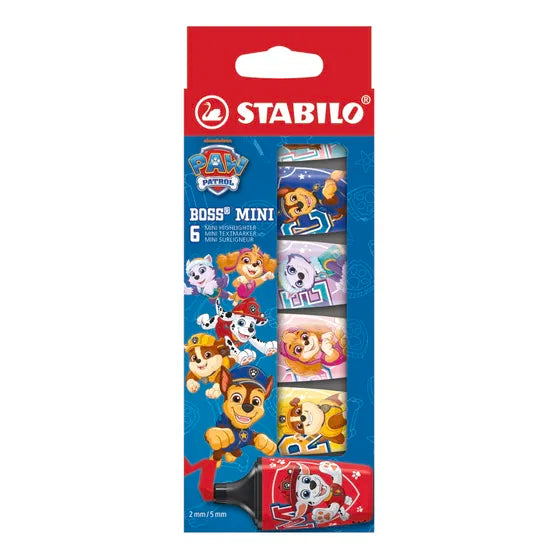 STABILO BOSS MINI PAW Patrol Highlighters – Wallet of 6 (Limited Edition)