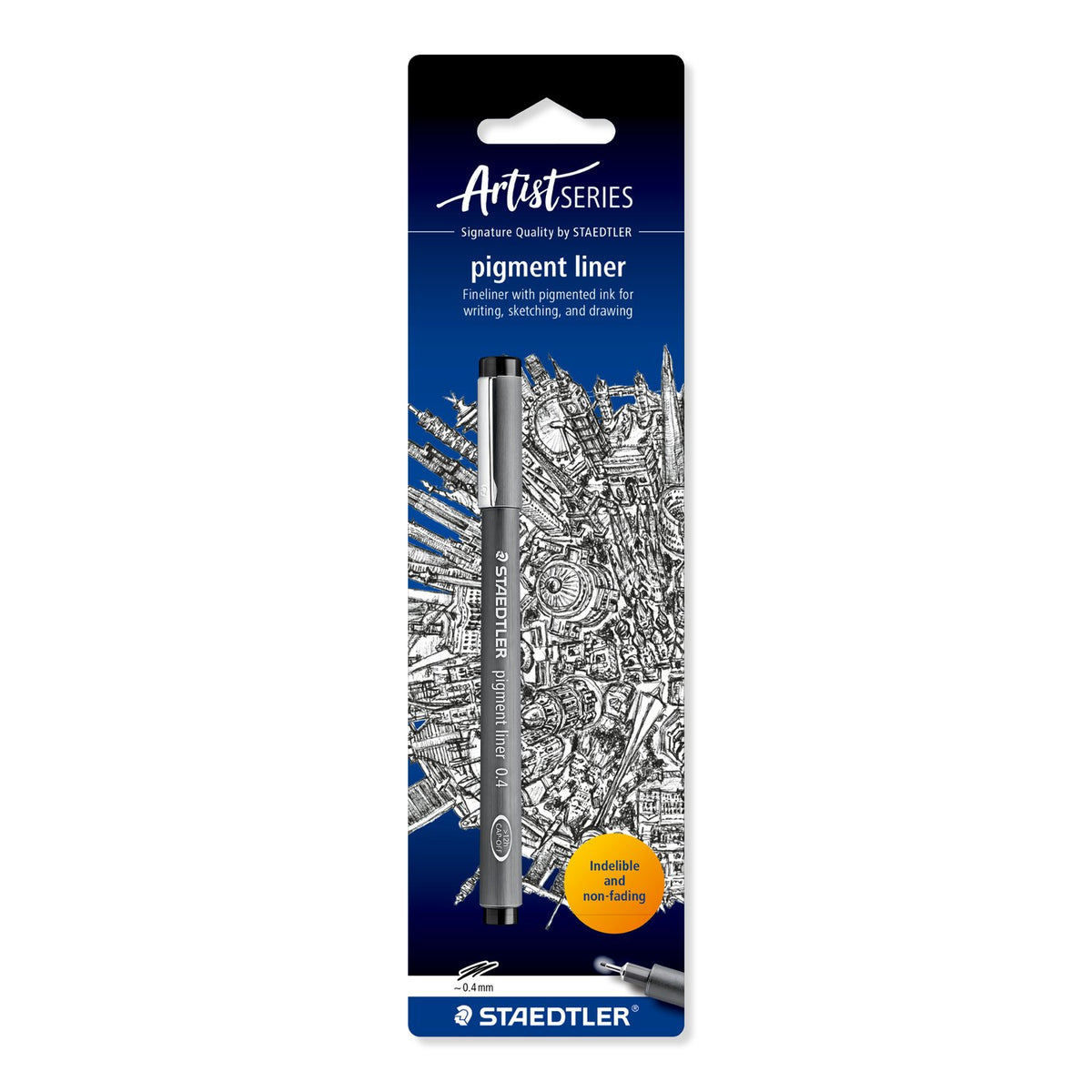 Staedtler Pigment Liner Fineliner 308 – 0.4 mm, Black (Blister Card)