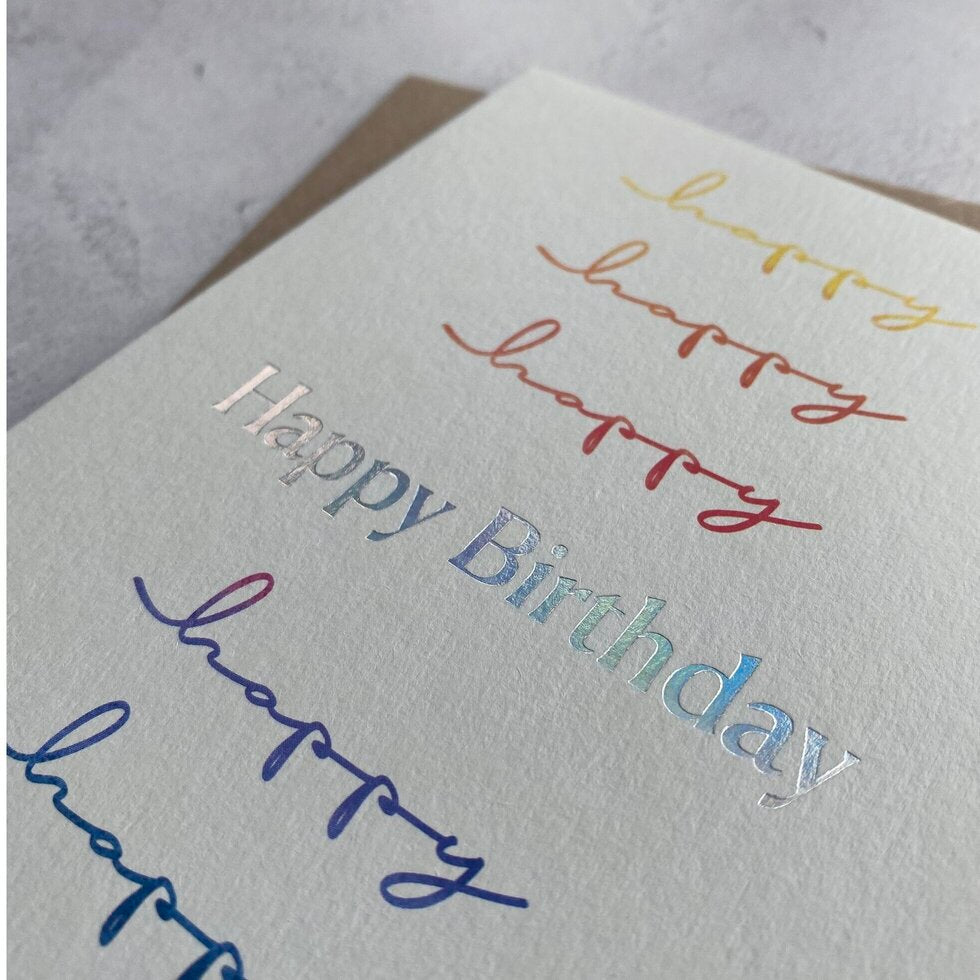 Type Dreams Happy Birthday Greetings Card by Heyyy